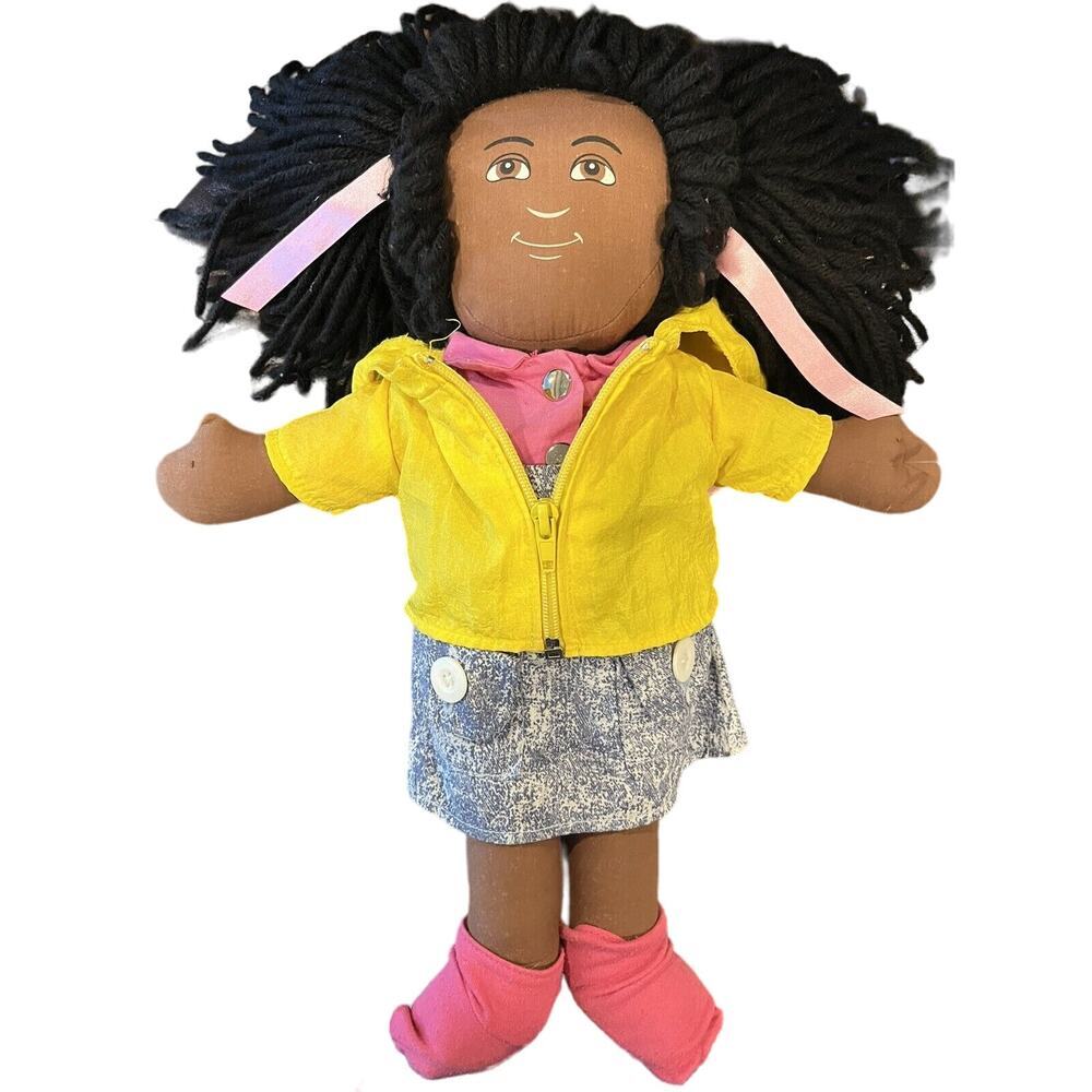 Rare Vintage~Lakeshore Learning~African American~Girl~Cloth Doll-Learn To Dress